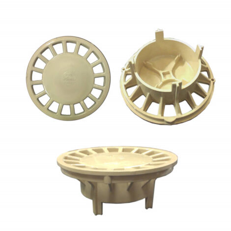 Nicoll – Grille pour siphon de cours 150x150 – Sable – Pour siphon de sol – Résistante aux chocs – Idéale pour espaces extérieurs