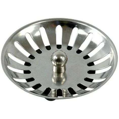 Nicoll – Panier inox pour bonde d'évier 114 mm – Diamètre 80 mm – Épaisseur joint 51 mm – Installation facile – Retient débris efficacement