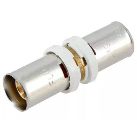 Nicoll – Raccord multicouche à sertir égal Ø16 – Laiton CW617 N – Longueur 66mm – Bagues inox 304 – Joints EPDM pour étanchéité durable