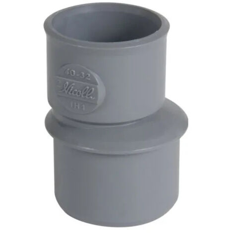 Nicoll – Réduction PVC mâle/femelle extérieure excentrée diamètre 40/32 mm – Raccord d'évacuation pour eaux usées – UIH1