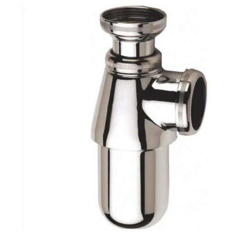 Nicoll – Siphon de lavabo en laiton chromé brillant – Réglable en hauteur 140-185 mm – Filetage 40 mm – Résistant à la corrosion