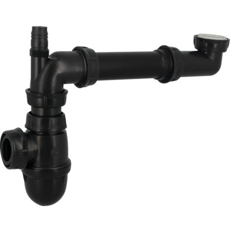 Nicoll – Siphon de lavabo universel – Tubulure gain de place – 90% matières recyclées – Sortie Ø 32/40 mm – Débit 58 l/min