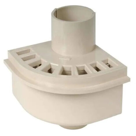 Nicoll – Siphon de sol pour balcon d'angle – Diamètre 80 mm en PVC – Évacuation efficace des eaux pluviales – Installation extérieure optimisée