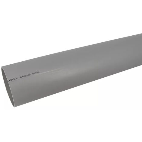 Nicoll – Tube d'évacuation PVC 110 mm – Longueur 2 mètres – Épaisseur 3,2 mm – NF Sécurité Feu – Collage bout lisse