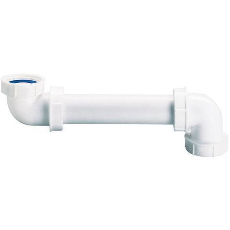 Nicoll – Tubulure lavabo sortie arrière – Siphon pour installation compacte – Filetage 32mm – Longueur 400mm – Hauteur 150mm