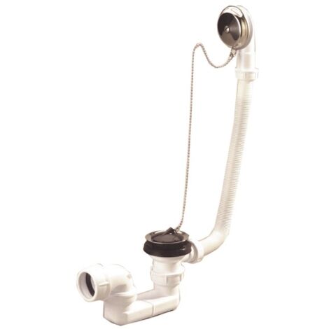 Nicoll – Vidage baignoire à chaînette – Plateau inox Ø70mm – Bouchon Ø45mm – Siphon orientable 360° – Débit 37 l/mn