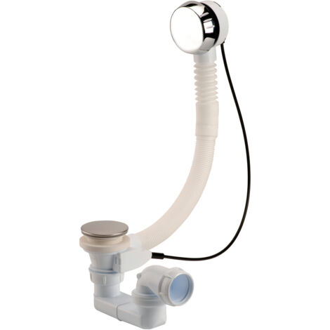 Nicoll – Vidage baignoire Turbobain – Clapet inox D.70mm – Siphon articulé 360° – Douille d'adaptation baignoire acrylique – Longueur câble 1000mm