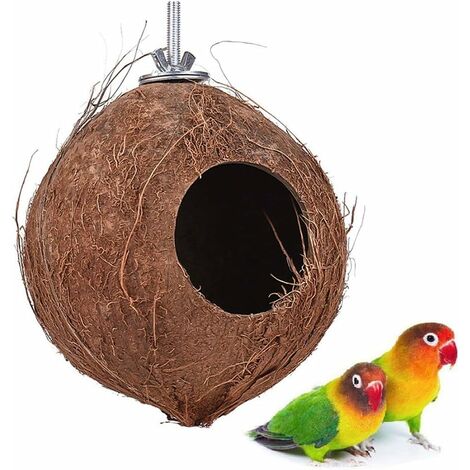 Nid de coquille de noix de coco pour perroquet résistant aux morsures Nid d'oiseau Petit nid de perroquet