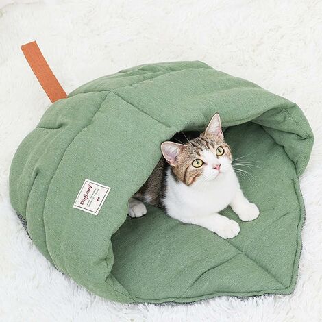 Nid de feuille de chat en lin pour animaux de compagnie, zone de couette confortable, douce et durable, lavable, antidérapant.