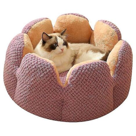 Nid de pétales de cactus pour chat en peluche épaisse - Taille S - violet