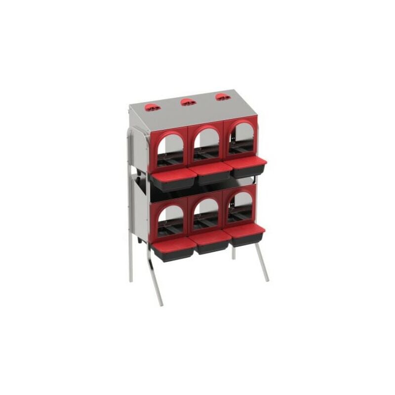 Volaille Pondoir galvanisée, Pondoir pour Poules 6 Compartiments avec pattes, 24/28 Poules, Nichoir pour Poules 82x47x123 cm