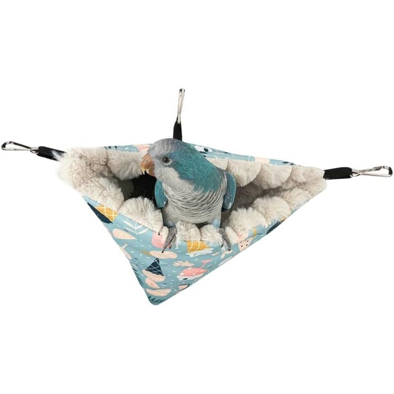 Nid D'oiseau Chaud d'hiver,Lit Suspendu Perroquet,Cabane Triangulaire Suspendue en Peluche Perroquet,Ara,Calopsittes,Perruches,Inséparables S