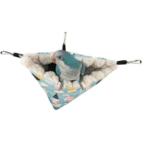 Nid D'oiseau Chaud d'hiver,Lit Suspendu Perroquet,Cabane Triangulaire Suspendue en Peluche Perroquet,Ara,Calopsittes,Perruches,Inséparables S