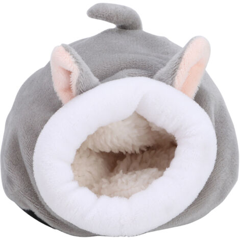 Nid Douillet en Coton pour Hamster, Maison Chaude Petite pour Animaux, Cage Souris Jouet (Gris)
