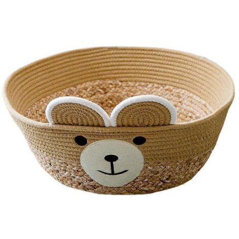 Nid pour chat fait main en corde de paille tressée, panier rond pour chat et chien, couchage naturel et confortable.