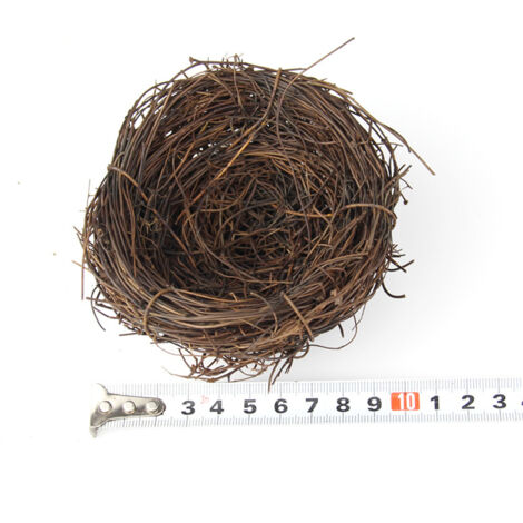 Nido artificial para pájaros, pajarera, nido de jardín natural hecho a mano - 10 cm