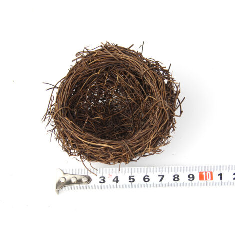 Nido artificial para pájaros, pajarera, nido de jardín natural hecho a mano - 8 cm
