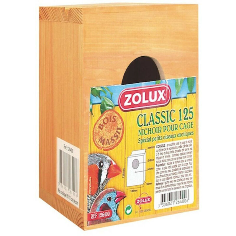 

Nido Madera Exóticos Zolux 10X10X12.5Cm
