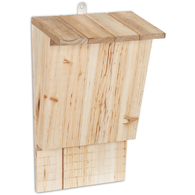 

Nido Murciélago, Casa, Caseta, Refugio Grande, Bat Box, Madera sin Tratar, 1 Ud., 34 x 22,5 x 13 cm, Marrón