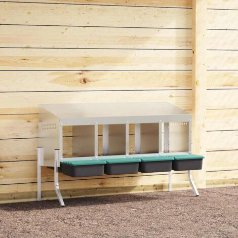 Nido para gallinas con 4 compartimentos y patas de acero galvanizado