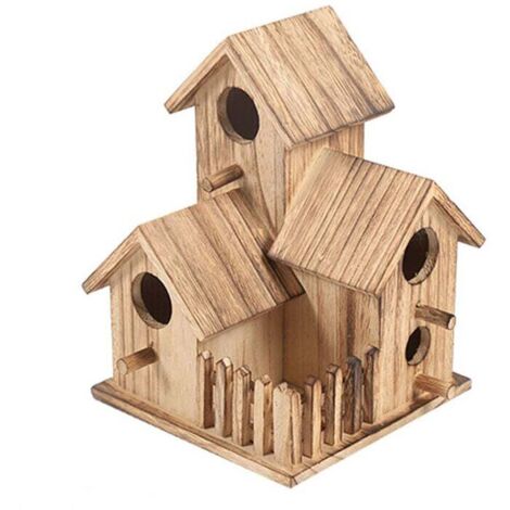 Nido per uccelli, nido per uccelli in legno, riparo per uccelli, supporto per uccelli, piccola decorazione per giardino esterno (20,5 x 15,5 x 15,5 cm pollici)