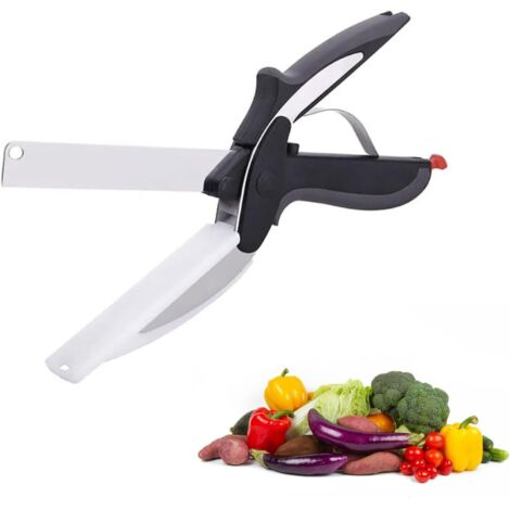 [NIE BENUTZT]2-in-1-Zerkleinerer, Küchenschere für Lebensmittel, Küchenschere, 2-in-1-Küchenschneider, Messerschere, Gemüseschneideschere, Multifunktions-Küchenschere mit Mini-Schneidebrett