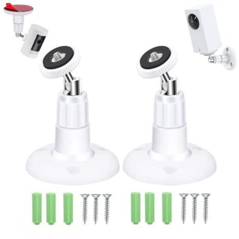 [NIE BENUTZT]2-teilige Wandhalterung für Sicherheitskameras, 360° verstellbare Kamera-Wandhalterung, kompatibel mit Wandhalterungen mit 1/4-Zoll-Schraubengeräten
