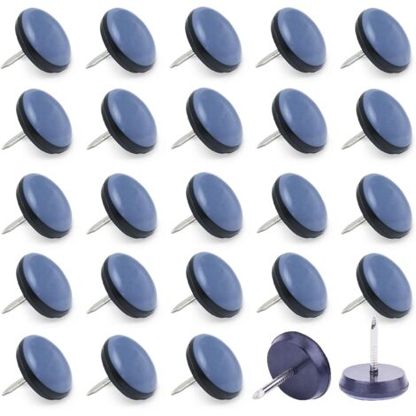 [NIE BENUTZT]24 x Möbelgleiter 25 mm mit rostfreien Nägeln Teflon PTFE zum mühelosen Verschieben schwerer Möbel - Bodenschutz
