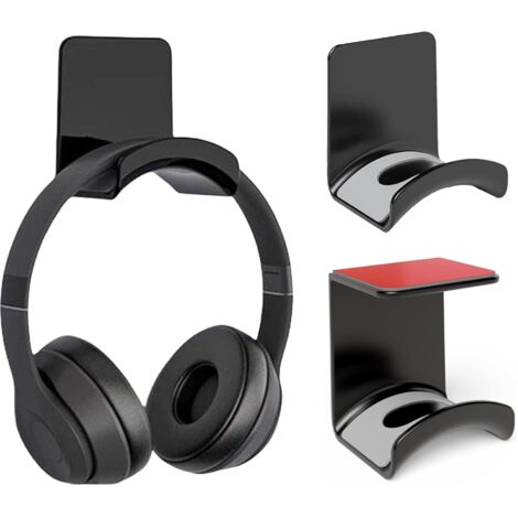[NIE BENUTZT]2er-Pack Universal-Kopfhörer-Wandhalterung mit starkem Klebeband für die meisten Gaming-Headsets, Schwarz