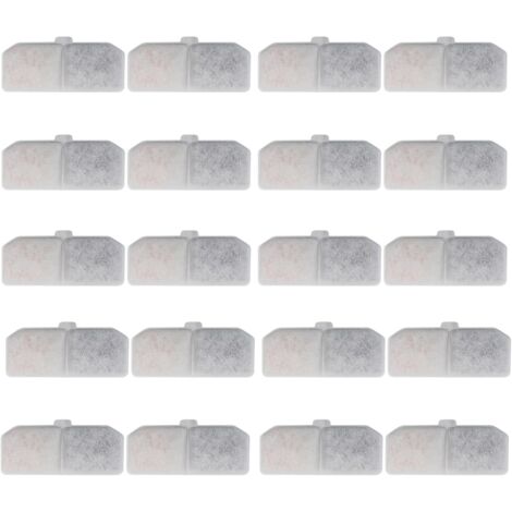 [NIE BENUTZT]Ersatz für Katzen- und Hundetrinkbrunnen, 20er-Pack Katzentrinkbrunnenfilter, Aktivkohlefilter für Katzen, Filter für Haustier-Wasserspender, 10,5 x 4,5 cm