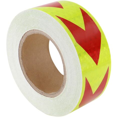 [NIE BENUTZT]Rot-Gelbes Reflektorband, 5 cm x 25 m Reflektorband, Reflektierendes Warnband, Reflektierendes Klebeband, für Auto, Anhänger, Boote