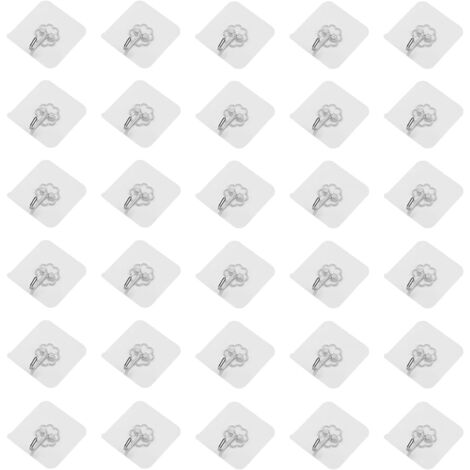[NIE BENUTZT]Transparente Klebehaken ohne Bohren, 30er Set, Belastbarkeit bis 10 kg, Ideal für Küche, Bad, Büro, Wasser- und Ölbeständig, Schnelle und einfache Montage - Mehrzweckhaken für