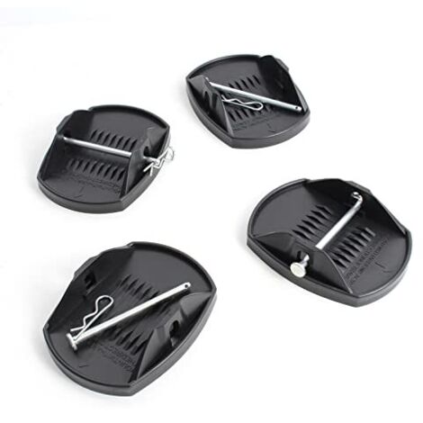 [NIE BENUTZT]XPOtool 4er Set Stützplatten - 180 x 145 x 50 mm - Max. Tragkraft 4 t - mit Metallstift - Unterlage Stützteller Wohnwagen Wohnmobil Stützkeile Wagenheberfuß