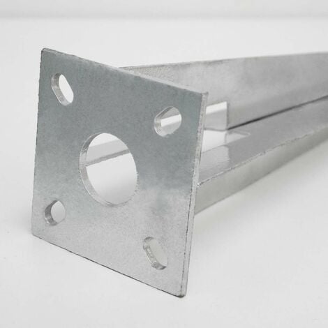 NO BRAND NIEDERBERG METALL Estaca de metal galvanizado de forma piramidal aprox 50cm de largo ideal para clavar y asegurar en el suelo postes para vallas de aprox Ø34mm Plateado