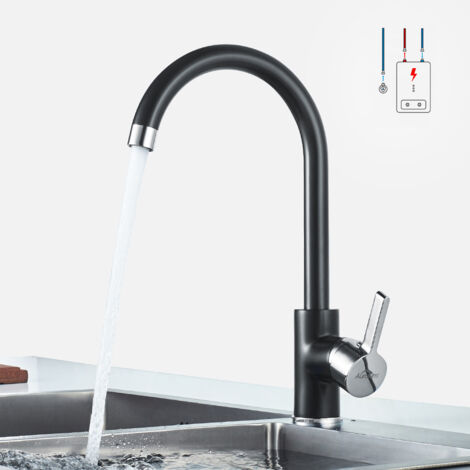 Niederdruck armatur Küche Wasserhahn Niederdruck Armatur Einhebel Schwarz Spültischarmatur für Kaltwasser und einen Wasserboiler konzipiert