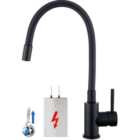 LONHEO Niederdruck flexible Küchenarmatur 360° Drehbar Küchenmischbatterien Einhandmischer flexibler Wasserhahn für die Küche, Schwarz