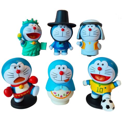 niedliche blaue Katzenfiguren aus PVC, beliebte japanische Anime-Kollektion für Kinder und Erwachsene