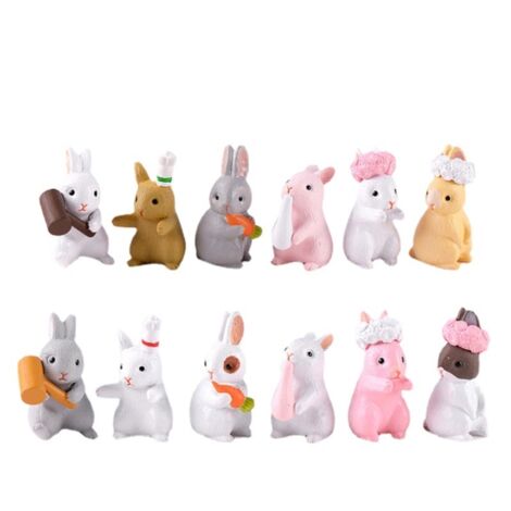 Niedliche PVC-Hasenfiguren für Feengärten, Heimdekoration und DIY-Mikrolandschaften