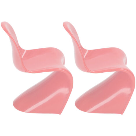 niedliche, rosafarbene Plastikstühle im Maßstab 1:6 zur Dekoration von Puppenhäusern, 14 x 9 x 8 cm