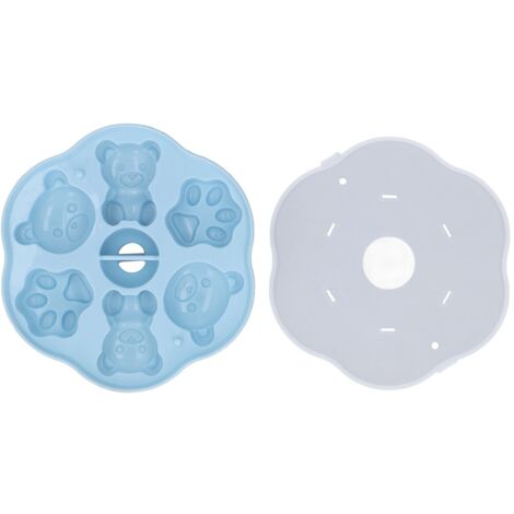 Niedliche Silikonform in Katzenpfotenform für Eiswürfel, Kuchen und Puddings mit Deckel – Blau