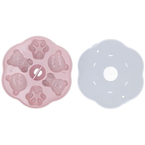Niedliche Silikonform in Katzenpfotenform für Eiswürfel, Kuchen und Puddings – mit rosa Deckel für die Küche