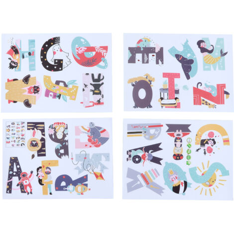 niedliche Tier-Alphabet-Aufkleber, 26 englische Buchstaben, Kinderzimmer-/Babyzimmer-Dekoration, Lern-Wandaufkleber