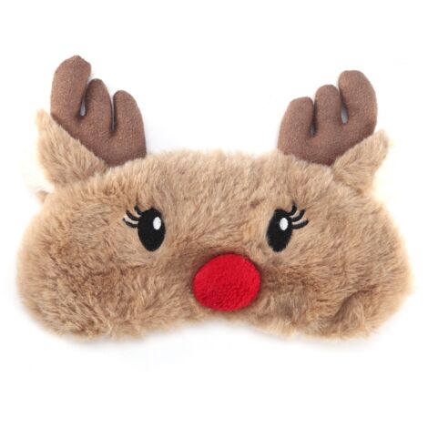 Niedliche Tier-Schlafmaske – Weihnachts-Hirsch-Augenmaske aus Pappe für den Winter