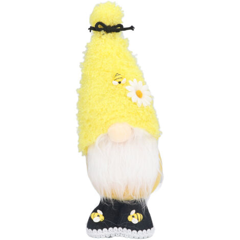 Niedliche und süße Wichtel-Maskottchenpuppe mit gelber Sonnenblume für Ostern, Hochzeiten und Geburtstage