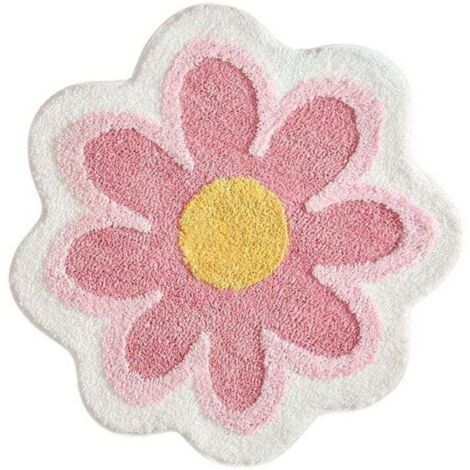 Niedliche, weiche und flauschige Badematte in Blumenform aus Mikrofaser, wasserabsorbierend, rutschfest, für Toilette und Bad