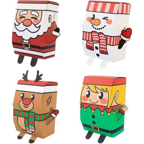 Niedliche Weihnachts-Geschenkbox mit 3D-Elf-Figuren