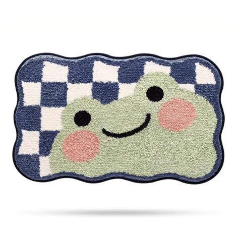 Niedlicher Badteppich Badematte für Badezimmer Rutschhemmender Weicher Badteppich für Duschen Niedlich Plüsch Mikrofaser Super-saugstark Plüschteppich für 40x60cm