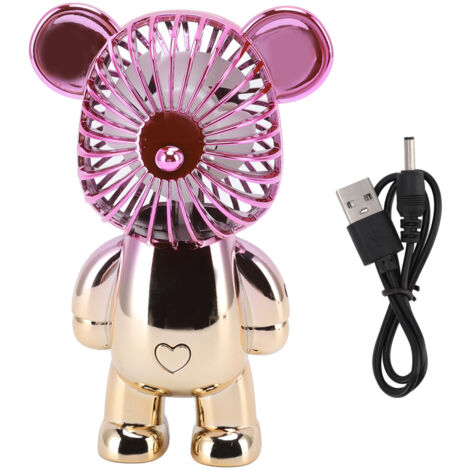Niedlicher, bärenförmiger USB-Tischventilator für Büro und Schlafzimmer – wiederaufladbarer Tischventilator