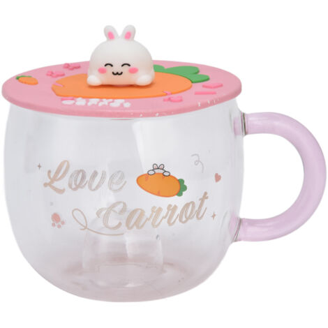 Niedlicher Becher mit Silikondeckel – Ideal für Kaffee, Milch, Porridge – Perfektes Geschenk