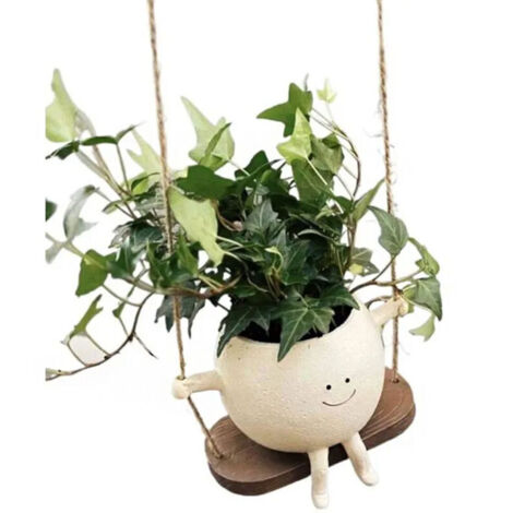Niedlicher Blumentopf mit lächelndem Gesicht, hängender Blumentopf, einzigartige und kreative Dekoration